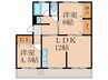 増田ハイツ 2LDKの間取り