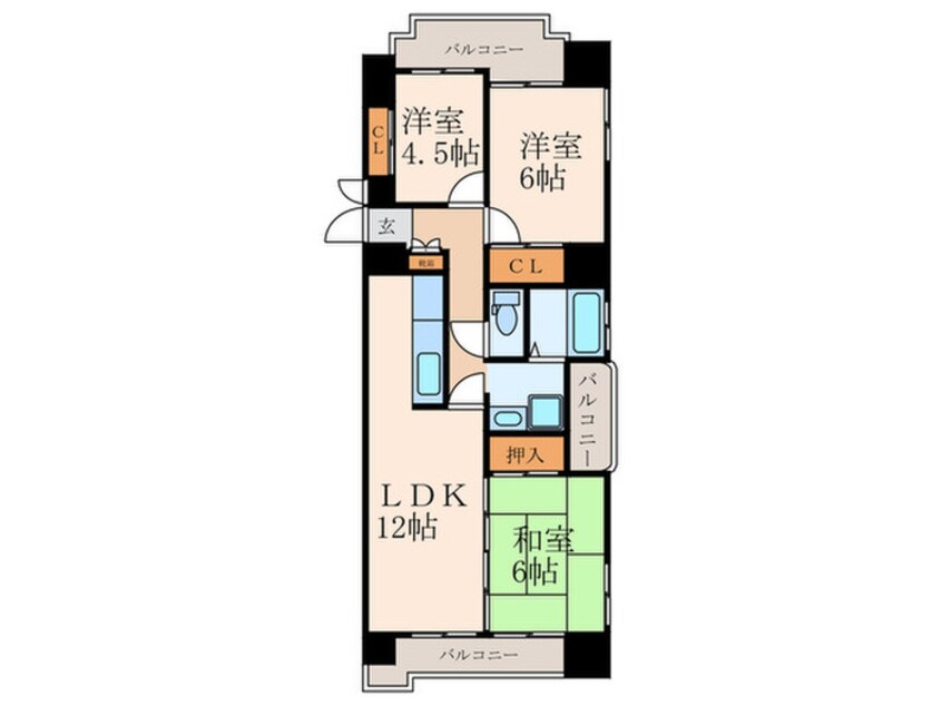 間取図 ヴァルト片野駅前