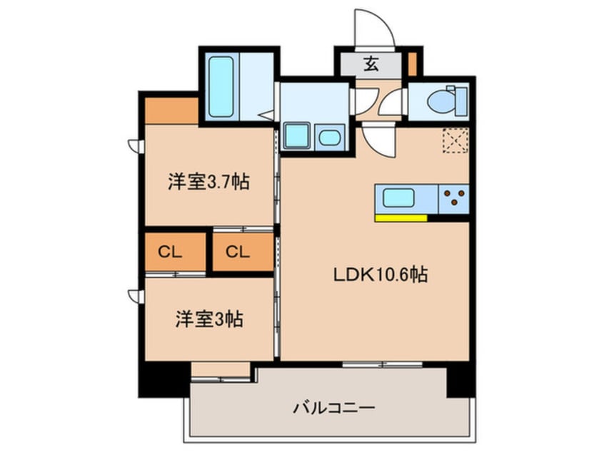 間取図 ＬｉｖｅＣａｓａ姪浜
