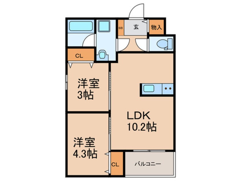 間取図 仮)小頭町賃貸マンション