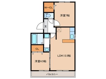 間取図 パルトネ－ル伊都Ａ棟