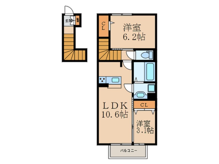 間取図 D-room横沼