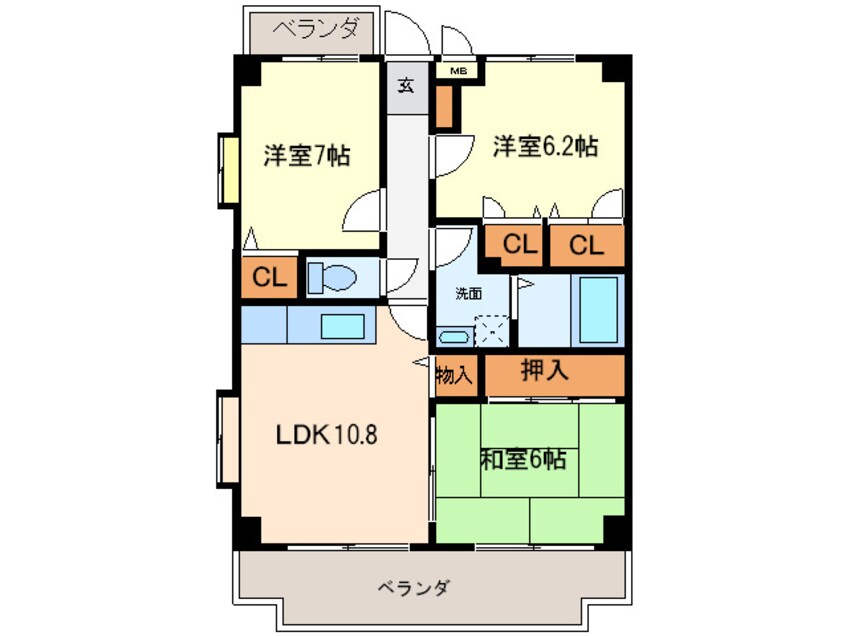 間取図 ラフィネ小田部