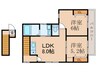 フォレストハイツ熊野 2LDKの間取り