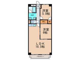 間取図 ﾛｰﾚﾙﾊｲﾂ南福岡1号棟(1106)