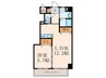 クレスト南小倉 1LDKの間取り