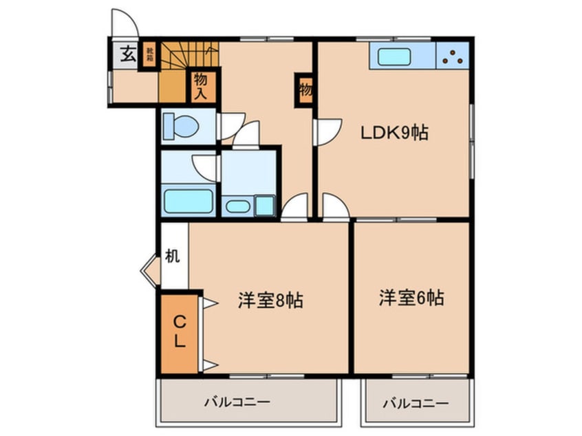 間取図 デフィール春日C