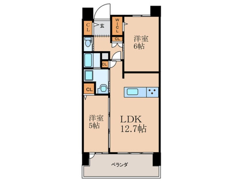 間取図 ｸﾞﾗﾝﾄﾞﾊﾟﾚｽ黒崎ﾗﾝﾄﾞﾏｰｸｽ（405）