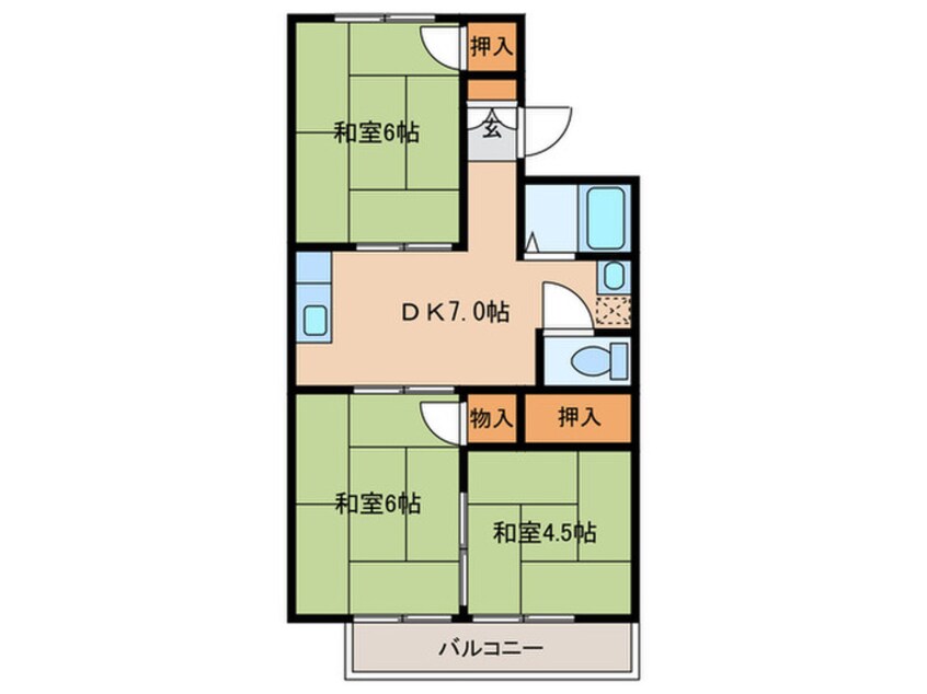 間取図 ユニエル香椎Ｃ