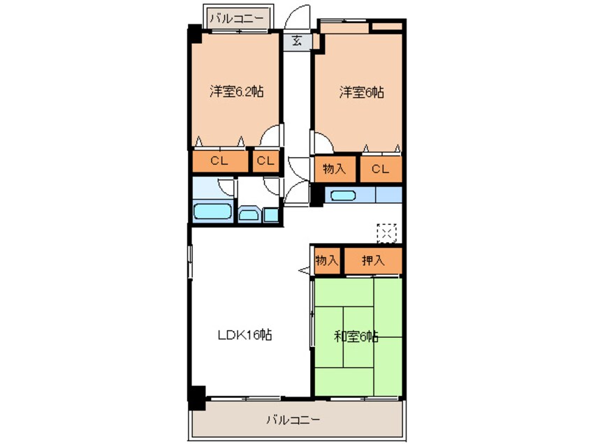 間取図 グランドール三苫ＭＮ38