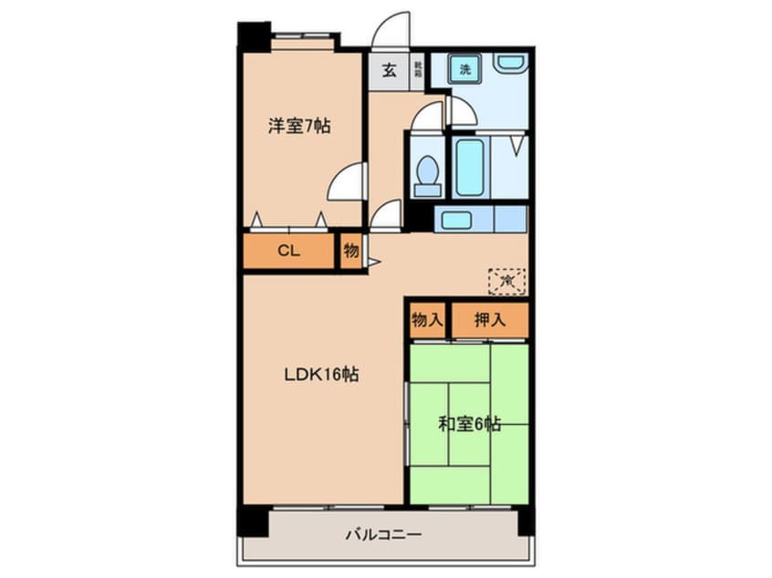 間取図 グランドール三苫ＭＮ38