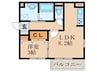 セジュール合川南A 1LDKの間取り
