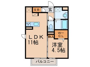 間取図 オリーヴァ東櫛原B棟