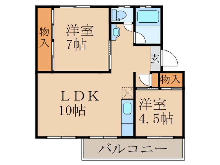 間取図 クレア－ルライフ文字山