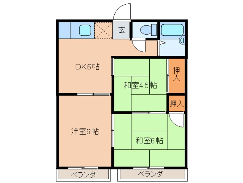 間取図 エトウィ－ル苅田