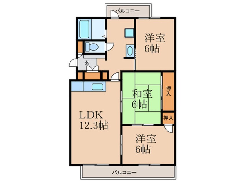 間取図 高木団地2号棟（305）