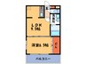 レジディア天神 1LDKの間取り