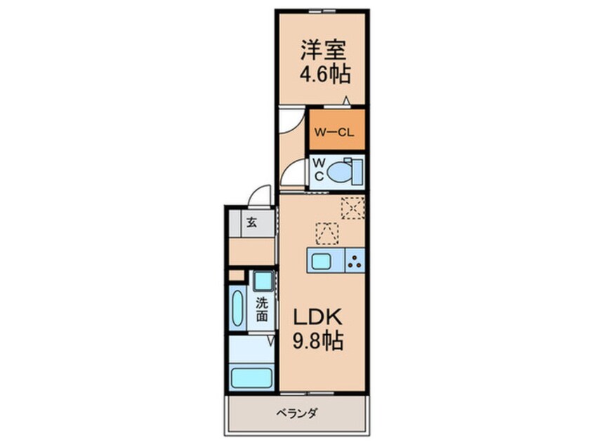 間取図 D-ROOM FIRST 大善寺駅前