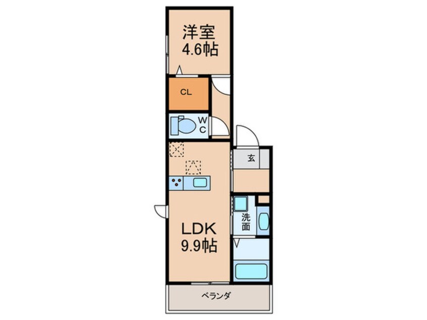 間取図 D-ROOM FIRST 大善寺駅前