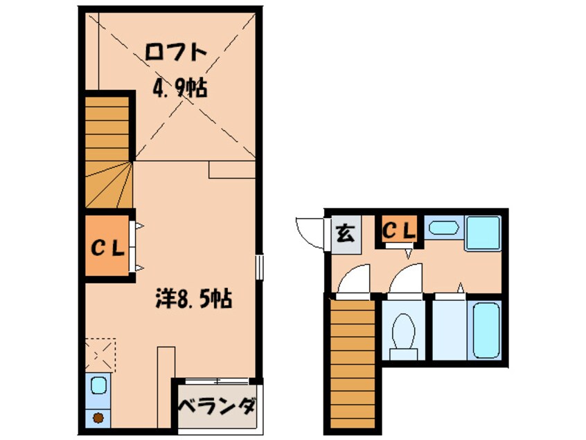 間取図 メザニ－Ｋ周船寺