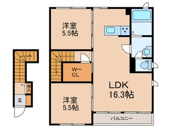 間取図 クレセオ通谷　B棟