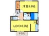 ペルル黒崎 1LDKの間取り