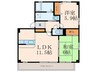 フォブール徳力 2LDKの間取り