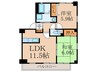 フォブール徳力 2LDKの間取り