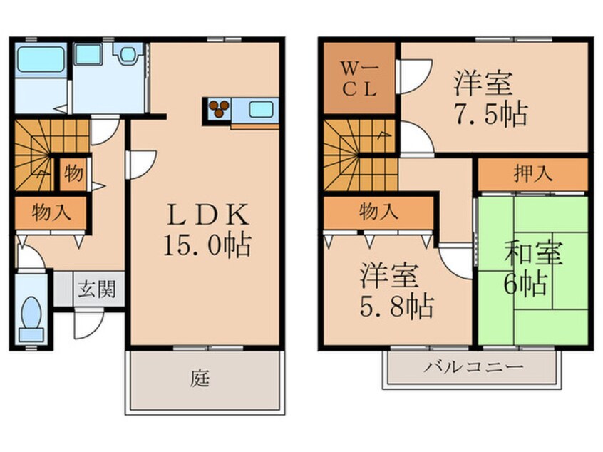 間取図 サンビレッジ湯川Ｃ棟