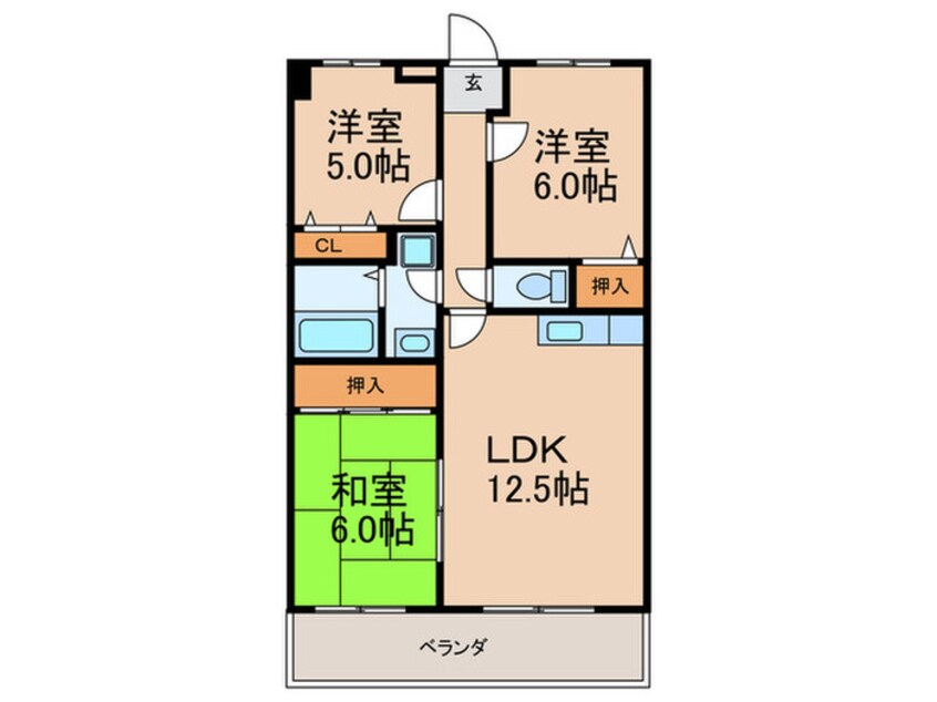 間取図 ア-バンフィ-ルド東Ⅰ