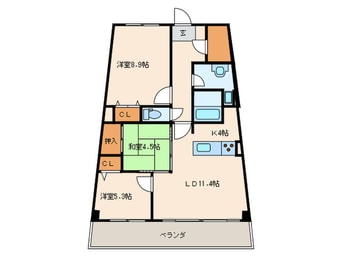 間取図 ｱｲﾗﾝﾄﾞｼﾃｨ・ｲﾝﾌｨﾆｶﾞｰﾃﾞﾝﾉｰｽ棟