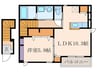 やまぶきガーデンハウス 1LDKの間取り