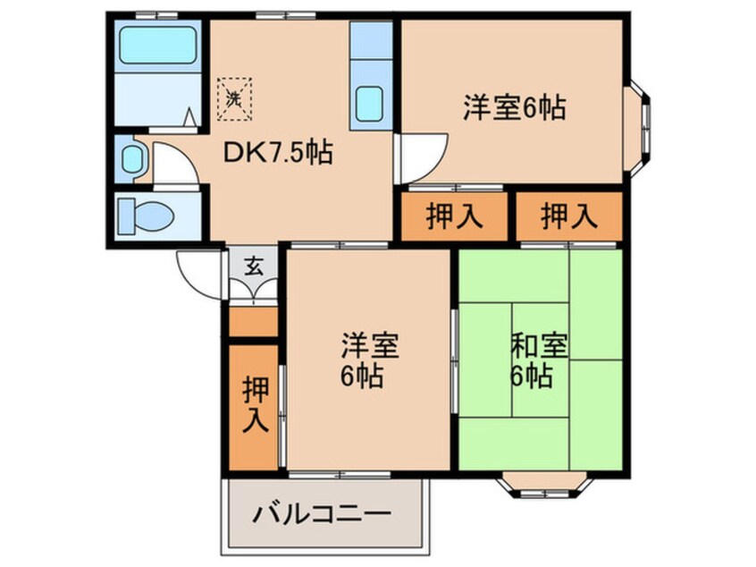 間取図 グリ－ンタウン竹下　２