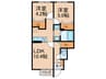 リマ－レ長者原 2LDKの間取り