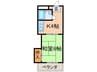 シャトレ山寺 1Kの間取り