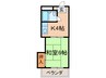 シャトレ山寺 1Kの間取り