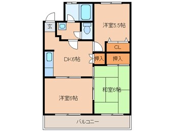 間取図 今宿西城コーポ