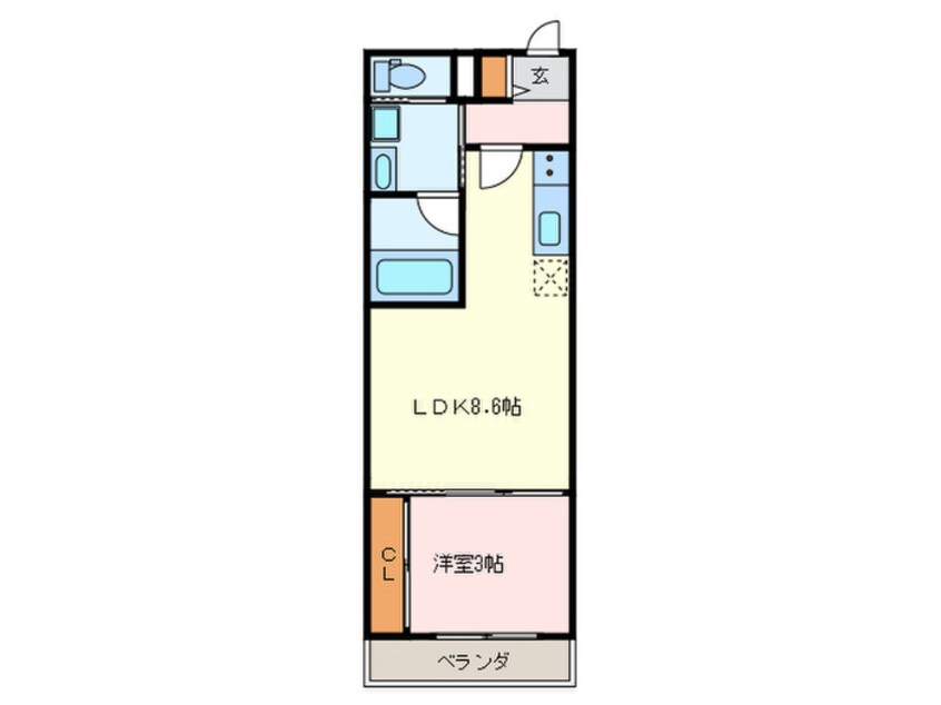 間取図 ラ・ペ－シュ福工大前