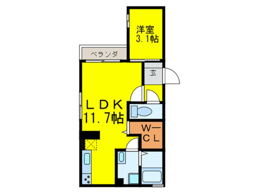 間取図 D-room下大利駅前