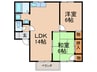 セジュールダイヤ壱番館 2LDKの間取り
