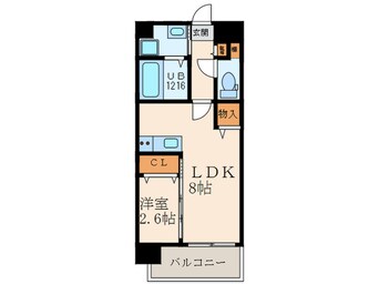 間取図 U´s Residence 門司港 ｵｰｼｬﾝﾃﾗｽ