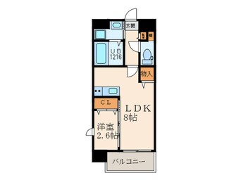 間取図 U´s Residence 門司港 ｵｰｼｬﾝﾃﾗｽ