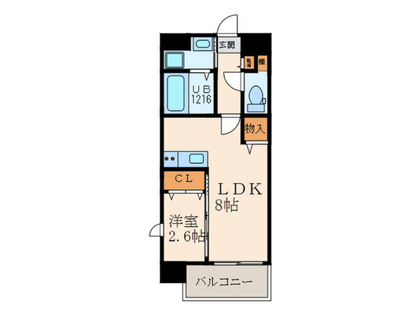 間取図 U´s Residence 門司港 ｵｰｼｬﾝﾃﾗｽ