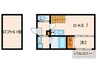 ビータス賀茂壱番館 1DKの間取り