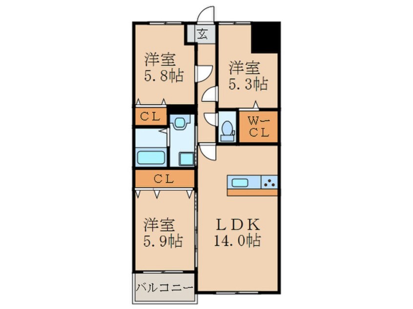 間取図 サンビル守恒