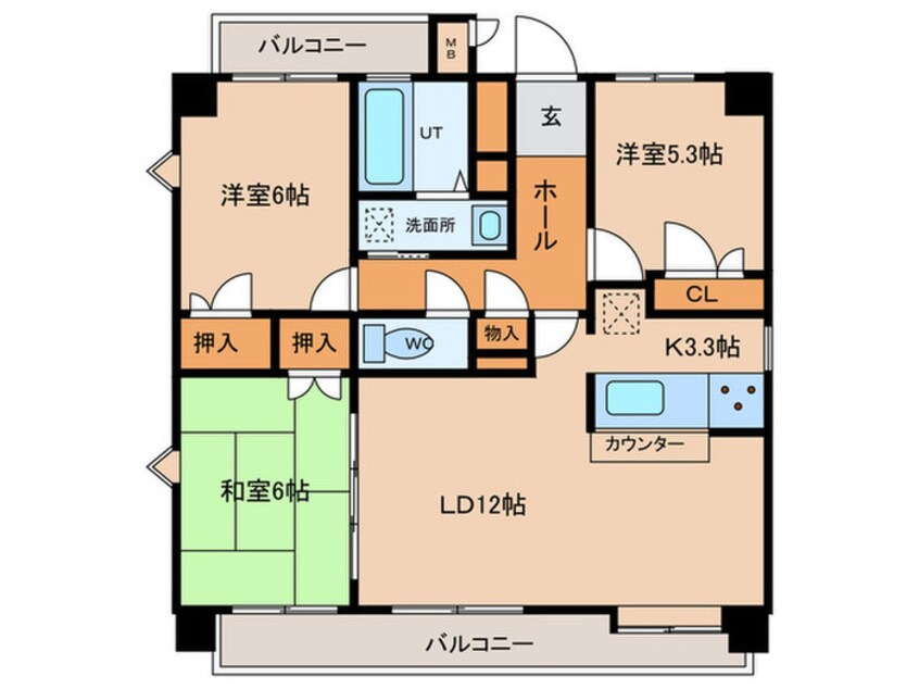 間取図 アーサー宗像アクシス（401）