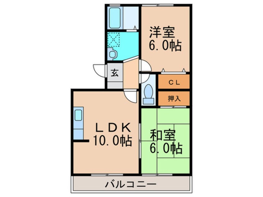 間取図 エクレ－ル亀田　Ｂ棟