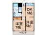 グレースコート 2DKの間取り