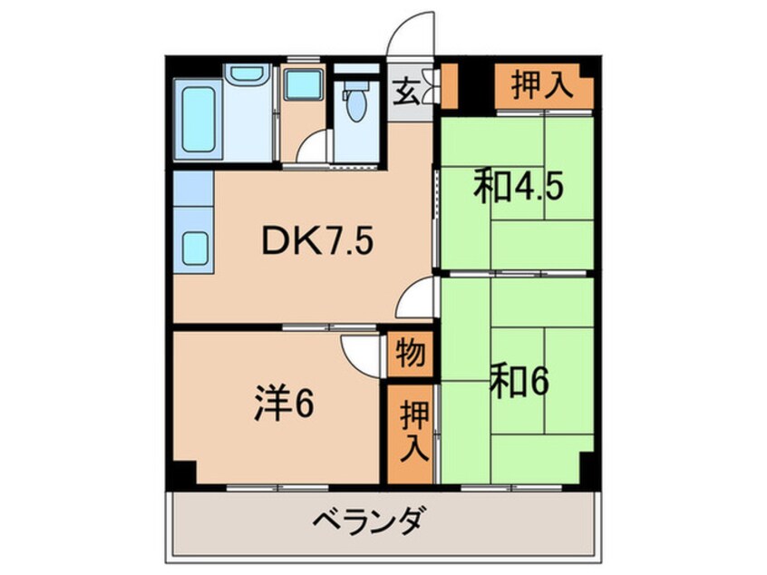 間取図 プランドール西小倉駅前