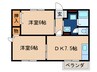 エルシャルマン　２ 2DKの間取り